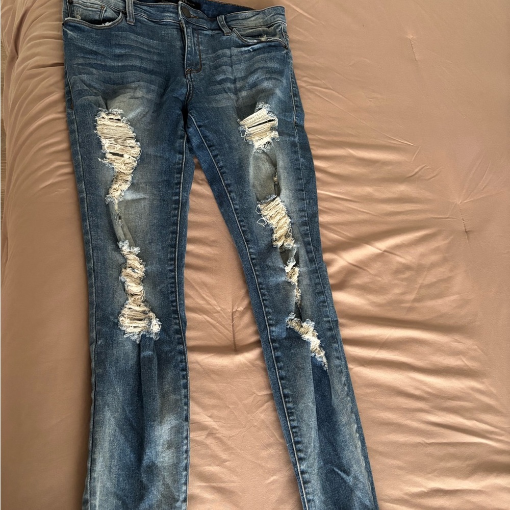 STS Distressed Blue Women's Skinny Jeans-size 29